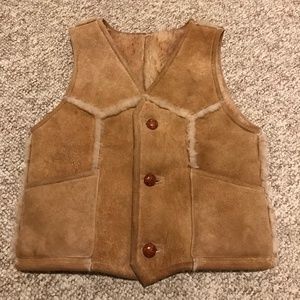 Vintage Sheepskin Suede Vest